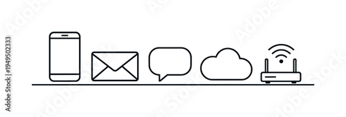 Modern digital communication and everyday online messaging supporting fast information exchange and connected collaboration across technology platforms, smartphone, envelope