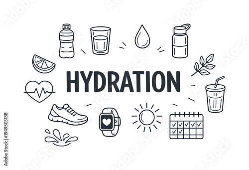 Healthy hydration and daily wellness habit concept focused on drinking enough water, maintaining body balance and supporting energy levels through simple consistent routines