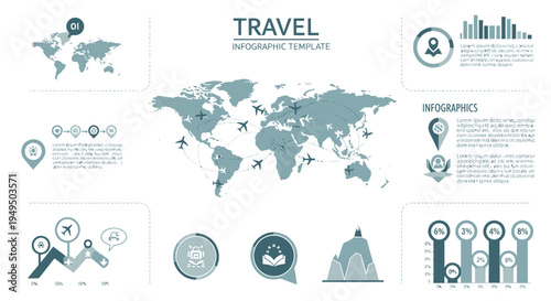 Travel Tourism Infographic Elements Icons.