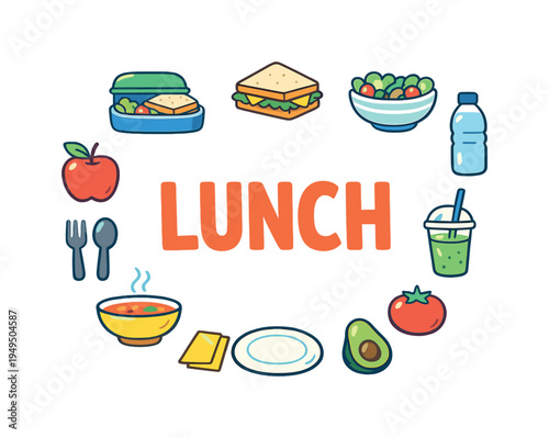Healthy lunch routine lifestyle focused on balanced midday meals that restore energy, support concentration, and maintain nutritious eating habits during a busy day. LUNCH