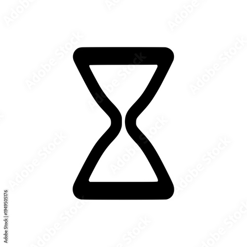 Time passing hourglass flat style black white icon 