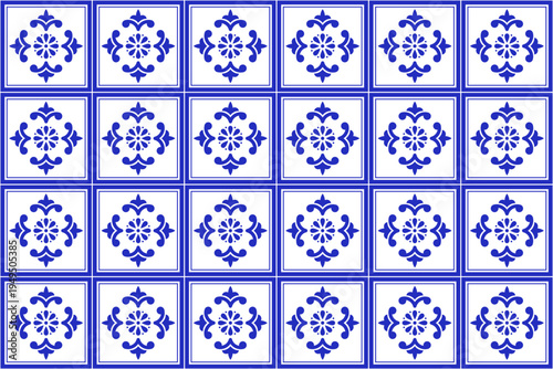 Talavera Background. Ceramic Tile From Puebla. 