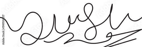 Seamless wavy line pattern with curvy abstract squiggles in a psychedelic wiggle design. Flat vector illustration isolated on white background.