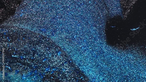Blue Glitter Texture Background With Sparkling Shimmer and Abstract Metallic Dust Close-Up