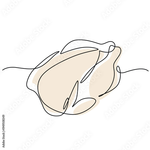 Fresh raw chicken meat one line drawing. Fresh raw chicken meat single line illustration. Fresh raw chicken meat minimalist line art. Fresh raw chicken meat vector art