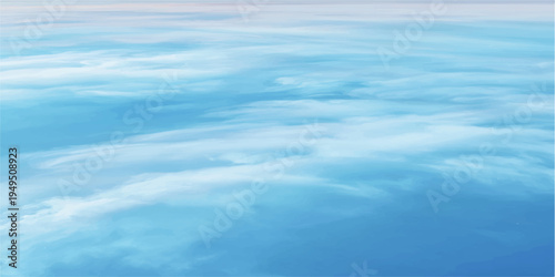 Abstract serene sky painting an airy ambiance, with fluffy clouds drifting through a gradient of gentle blues, inviting a sense of freedom.