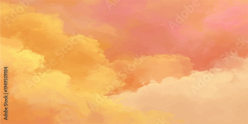 Abstract fluffy clouds painting, an impression of ethereal heaven, with dreamy ambiance.