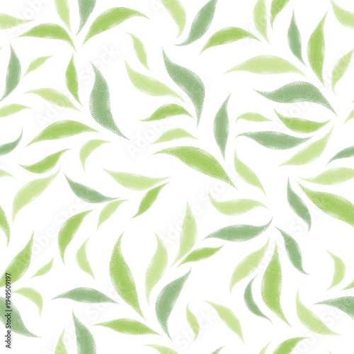 Floral seamless pattern. Branch with leaves ornamental texture. Flourish nature summer garden textured background