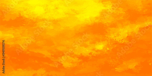Abstract and vibrant cloudscape with bright yellows and oranges, painted sky evokes energy and warmth, perfect for backgrounds and artistic projects.