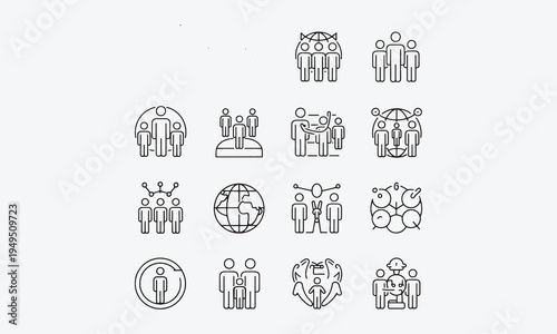 Assesment outline icon set. Containing Assesment, Evaluation, Audit, analysis, plan, result. Vector illustration