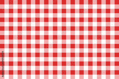 Red and white vichy background. Gingham seamless pattern.