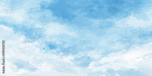 Abstract depiction of the vast blue sky. Clouds add depth and texture, evoking a sense of calm and freedom.