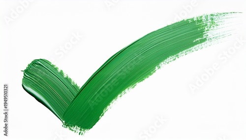Brush Strokes Green Check Mark Isolated On Transparent Background