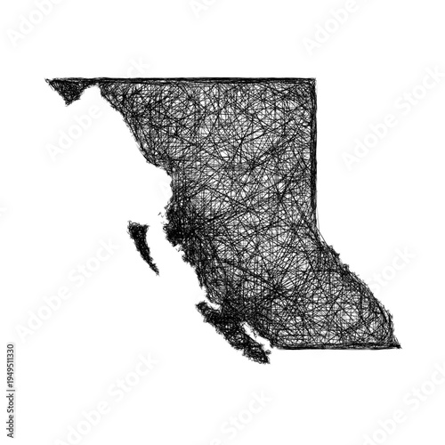 Sketch British Columbia outline map design