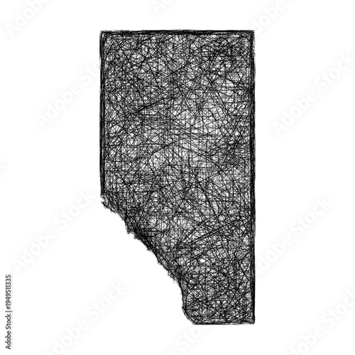 Sketch Alberta outline map design