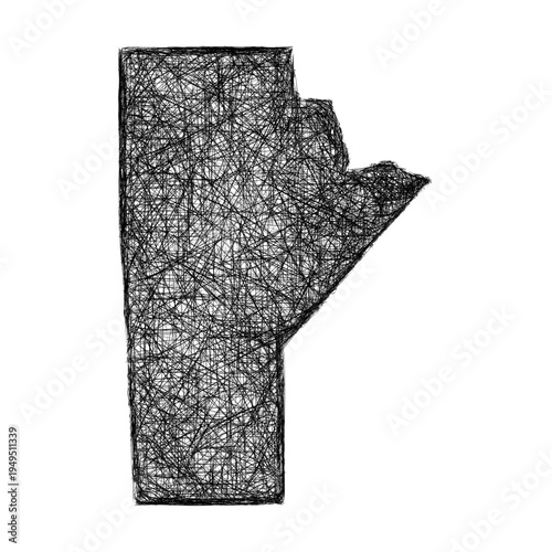 Sketch Manitoba outline map design
