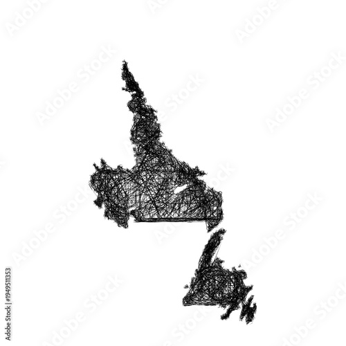 Sketch Newfoundland and Labrador outline map design