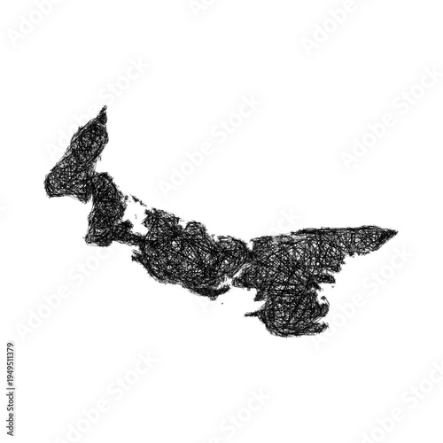 Sketch Prince Edward Island outline map design