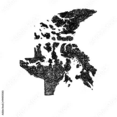 Sketch Nunavut outline map design
