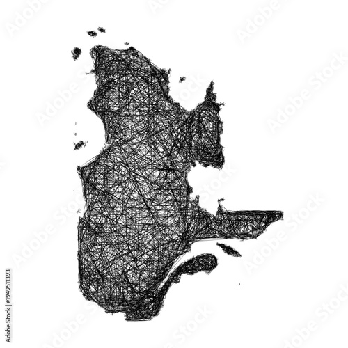 Sketch Quebec outline map design