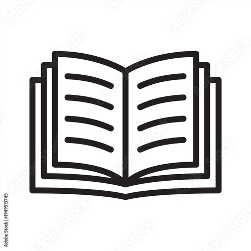 Transparency icon. Opened book icon. Icon symbol for transparency, openness, clarity, honesty, disclosure, information, communication, knowledge, documentation, book. Vector illustration