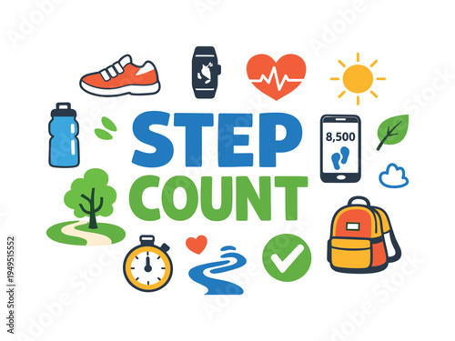 Healthy daily step counting habit focused on encouraging regular walking, monitoring movement goals, and maintaining an active lifestyle that supports long term physical wellbeing