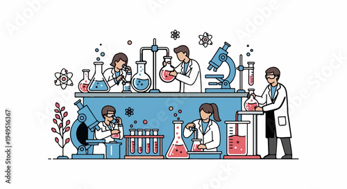 Scientists conducting experiments in a laboratory setting 1.