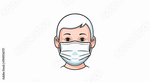 Young person wearing a protective face mask during a pandemic.