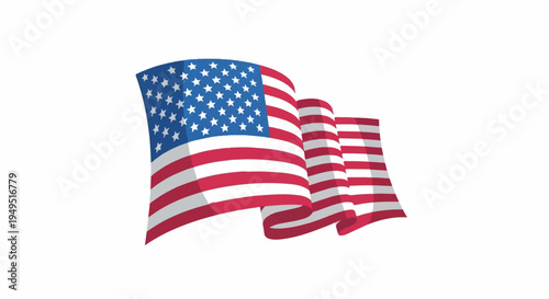 Waving American Flag Symbolizing Patriotism and Freedom.