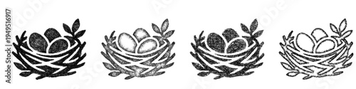 Sketch nest icon design set