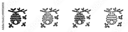 Sketch beehive icon design set