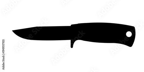Combat knife silhouette, vector illustration
