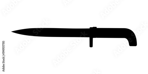 Combat knife silhouette, vector illustration
