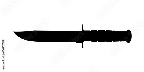 Combat knife silhouette, vector illustration