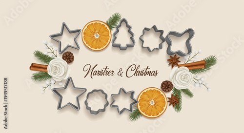 Christmas Cookie Cutters and Dried Oranges Festive Holiday Baking.