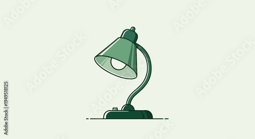 Classic Green Desk Lamp Illuminating a Workspace.