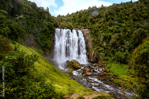 Marokopa falls in the north island of New Zealand near waitomo