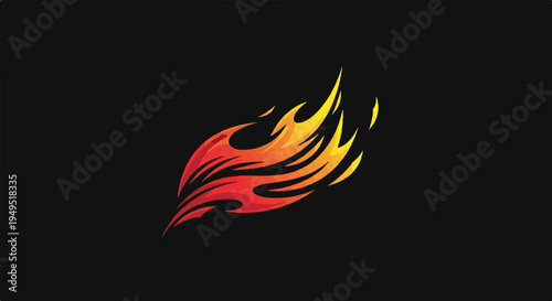 Dynamic and vibrant fire flame illustration with a modern design.