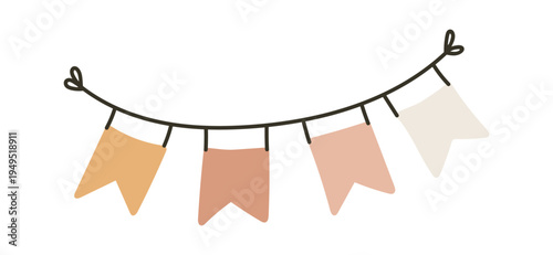 Flags string garland boho element