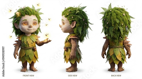 3D Style Cartoon Character Model Sheet