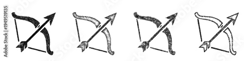 Sketch archery icon design set
