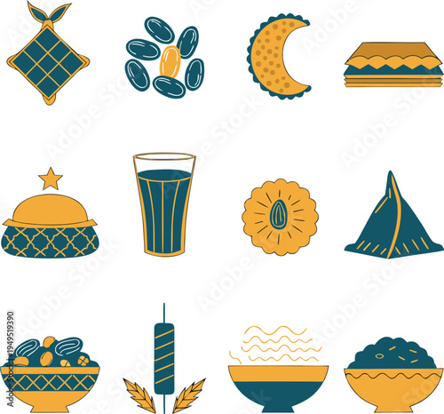 Middle eastern and south asian food and drink items