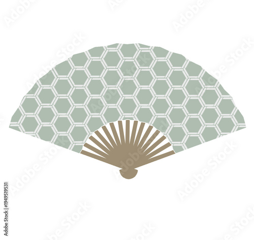 Japanese Fan Illustration with Traditional Patterns – Sensu Design