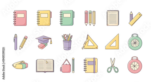 School supplies collection illustration