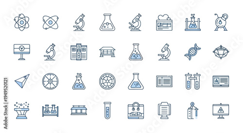 Science and laboratory equipment icons