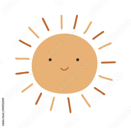 Sun happy smiling face element