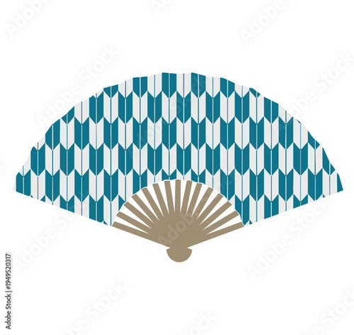 Japanese Fan Illustration with Traditional Patterns – Sensu Design