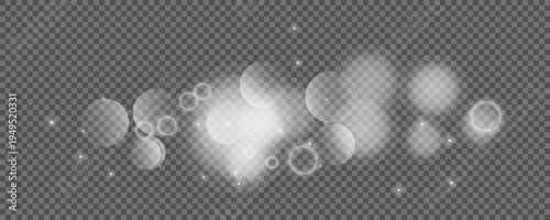 Bokeh circles on transparent background