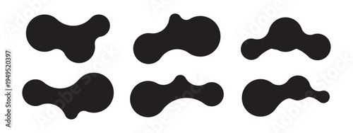 Set of abstract metaball shapes