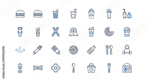 Set of food and drink icons